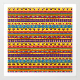 vivid mexican pattern Art Print