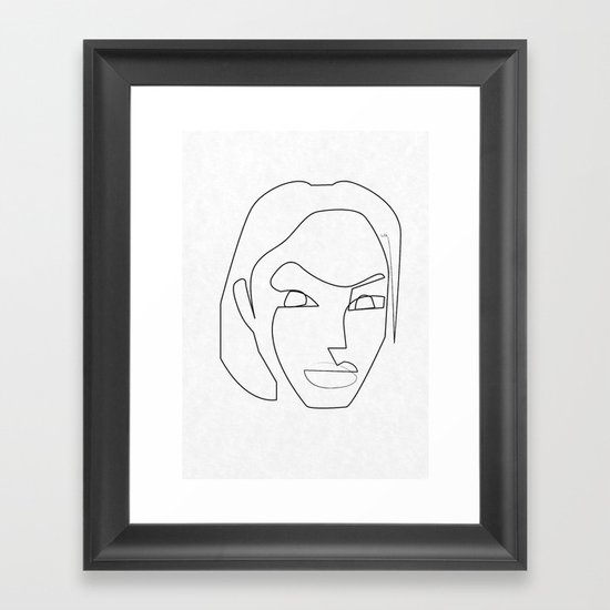 One line Lara Croft 1996 Framed Art Print