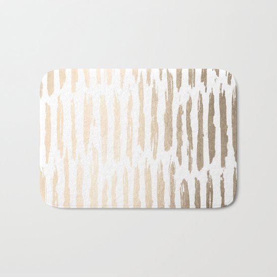 White Gold Sands Vertical Dash Bath Mat