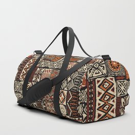 Hawaiian style tapa tribal fabric abstract patchwork vintage vintage pattern Duffle Bag