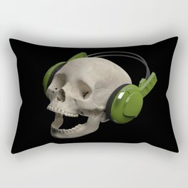 Skull is enjoying the music Rectangular Pillow