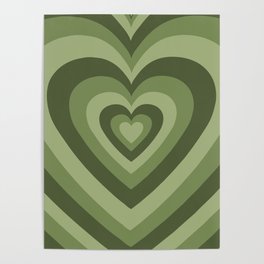 y2k hearts green sage Poster