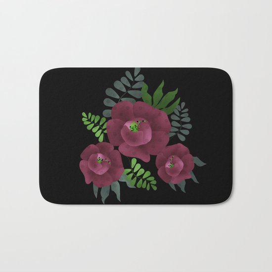Burgundy roses. Bath Mat