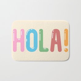 Hola! Bath Mat | Typography, People, Funny, Curated, Illustration 