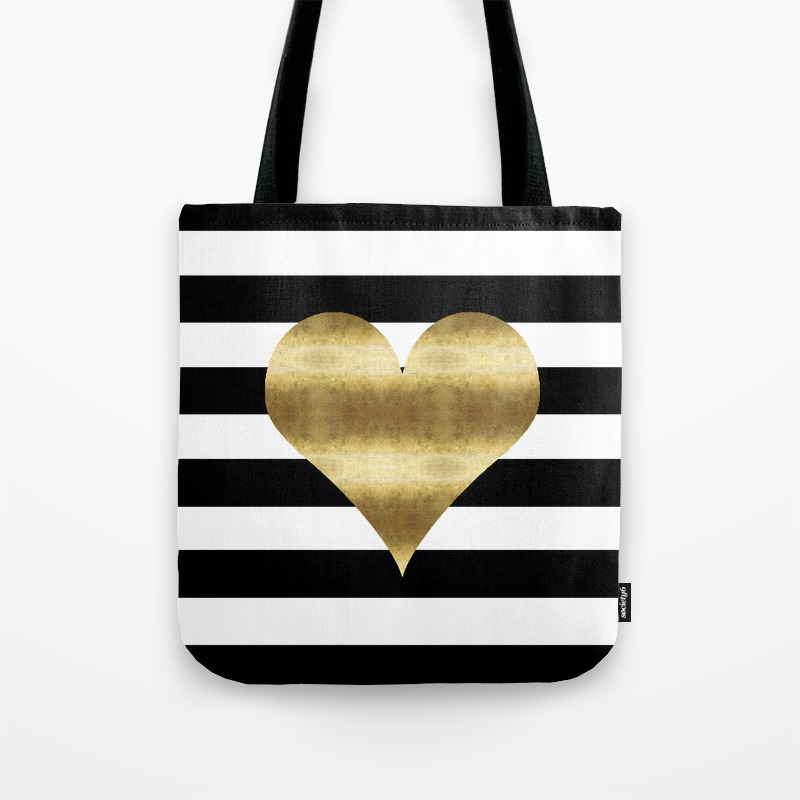 black and white striped bag
