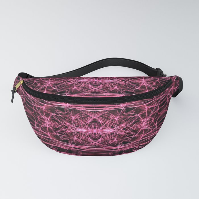 Liquid Light Series 41 ~ Red Abstract Fractal Pattern Fanny Pack