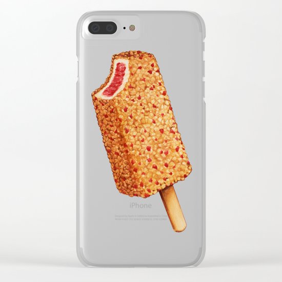 Popsicle Pattern- Strawberry Shortcake Clear iPhone Case