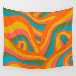 Retro 70s Psychedelic Abstract Pattern Wall Tapestry