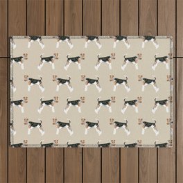 Wire Fox Terrier dog pattern dog lover gifts for dog person dog breeds pet friendly Outdoor Rug