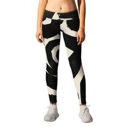 Blackburn abstract drawing Leggings | Chalk Charcoal, Texture, Surrealism, Pattern, Contemporary, Abstraction, Pop Art, Abstract, Decorative, Black And White 