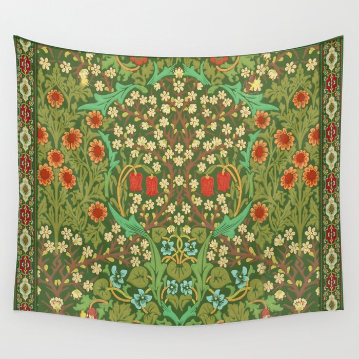 Green Garden Wall Tapestry