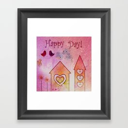 Happy Day Tiny House Framed Art Print