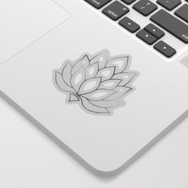 Silver Foil Lotus Flower Sticker