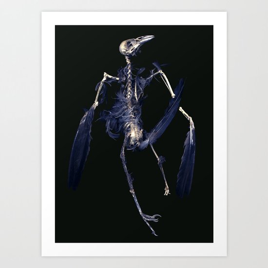 Crow Skeleton Art Print