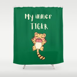 Year of a tiger cute illustration Shower Curtain
