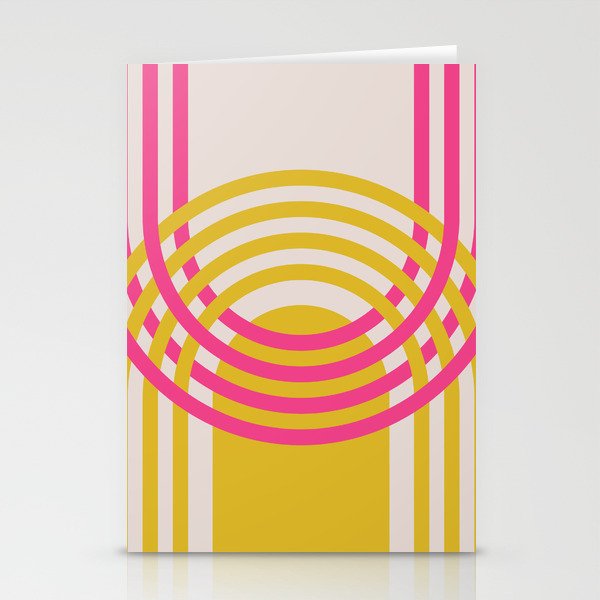 Arches in Fandango Pink and Mustard Yellow Stationery Cards
