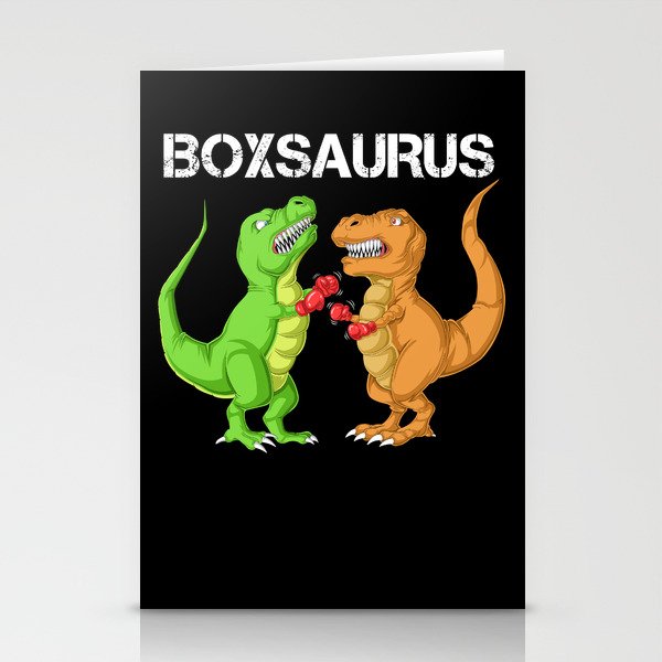 boxsaurus boxing dinosaur t-rex Stationery Cards