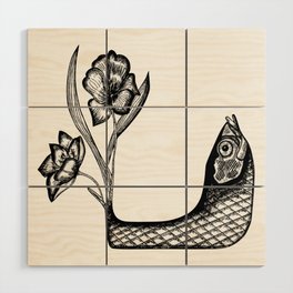 Fish Flower Wood Wall Art