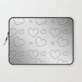 Silver Heart Pattern Love Collection Laptop Sleeve