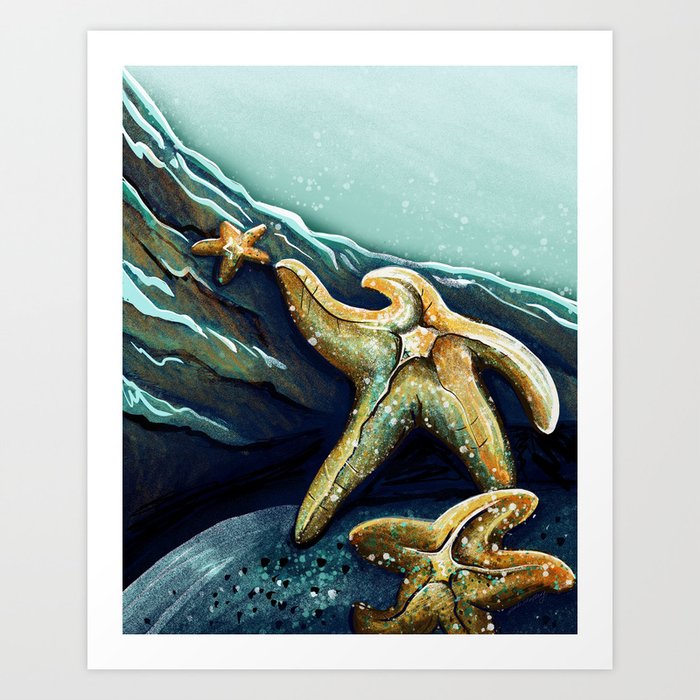 Coastal Starfish Art Print