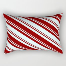 [ Thumbnail: Maroon & Light Cyan Colored Lines/Stripes Pattern Rectangular Pillow ]