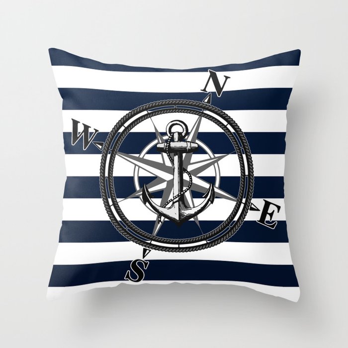 Navy Striped Nautica Throw Pillow By Nicklasgustafsson Navy Striped Nautica Throw Pillow By Nicklasgustafsson
