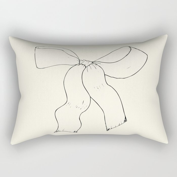 Black and cream bow Rectangular Pillow