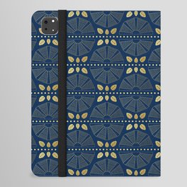 Navy Blue Art Deco Fans iPad Folio Case
