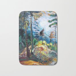 Emily Carr - British Columbia Landscape - Canada, Canadian Oil Painting - Group of Seven Bath Mat | Canada, Woods, Native, Totem, Forest, Emily, Landscape, Green, British, Wood 