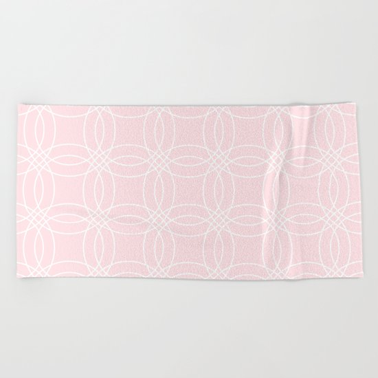 Simply Vintage Link White on Pink Flamingo Beach Towel