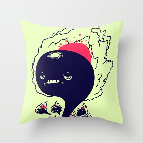 Flaming Squiggles Throw Pillow