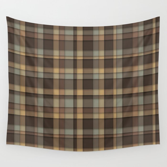 Brown Plaid Wall Tapestry