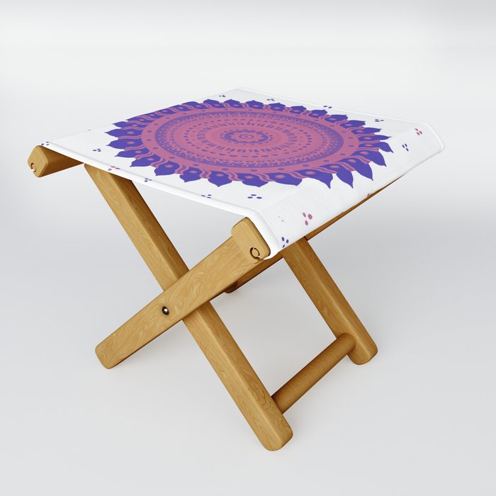  Flower Mandala - Midnight Hues Folding Stool