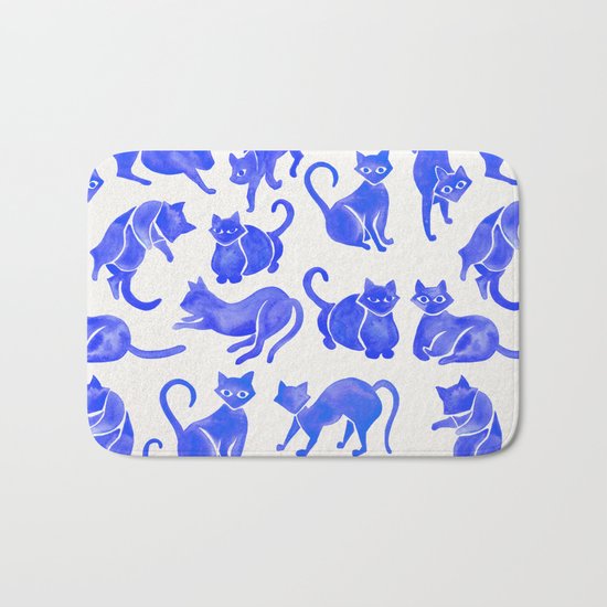 Cat Positions – Blue Palette Bath Mat