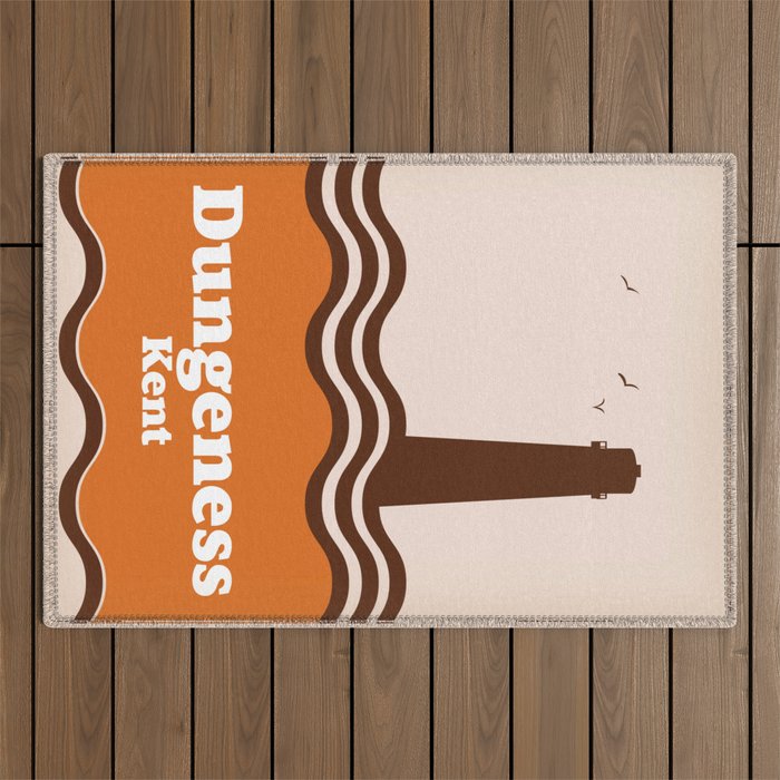 Dungeness Kent vintage style travel poster  Outdoor Rug