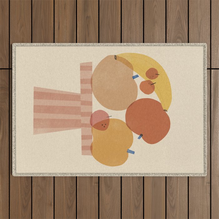 Fruits on the plate Outdoor Rug