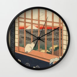 Ricefields And Torinomachi Festival 100 Famous Views Of Edo By Hiroshige Utagawa Wall Clock