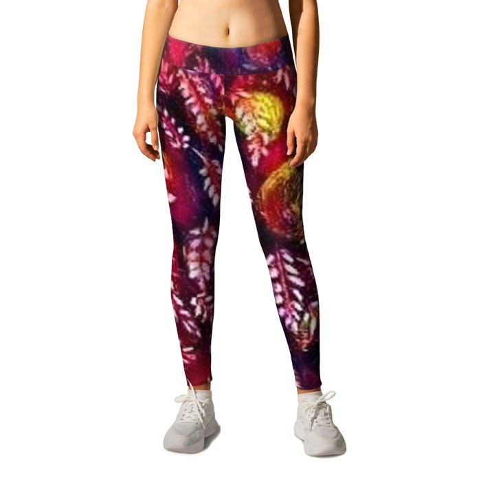 Flowers of the Red Tree, Crimson King Tree by Seraphine Louis Leggings