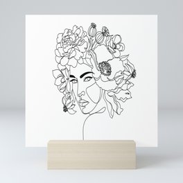 Flower Head Line Mini Art Print