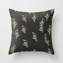 Eucalyptus Sprig on Black Throw Pillow
