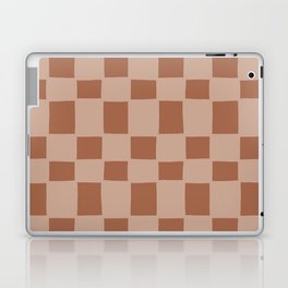 Tipsy checker in terracotta Laptop Skin