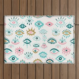Mystic Eyes – Turquoise & Pink Outdoor Rug
