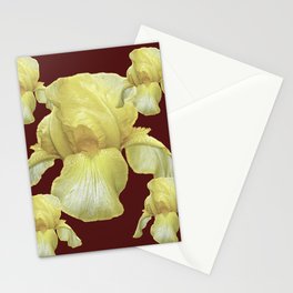 PALE YELLOW IRIS ON BURGUNDY COLOR Stationery Card
