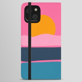 Demar Pink - Minimalistic Sunset Colorful Retro Design Art Pattern iPhone Wallet Case