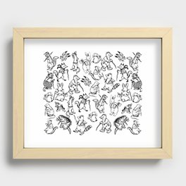 Black and White Burgess Animal Pattern Recessed Framed Print