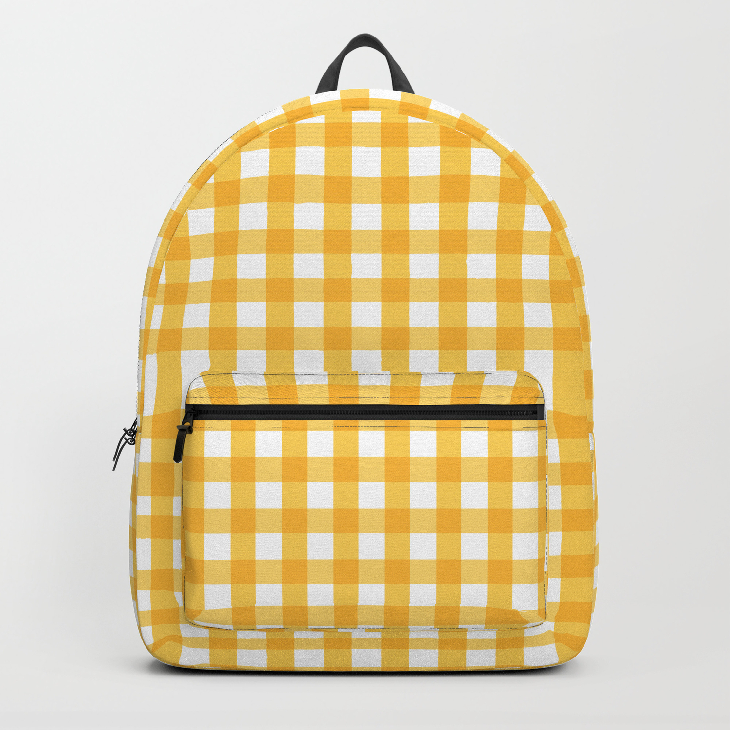 yellow checkered backpack