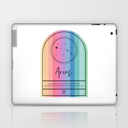 Aries Zodiac | Rainbow Stripe Laptop Skin