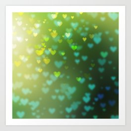 Bokeh Hearts Valentine's Day Spring Vibes Love  Art Print | Twinkling, Hearts, Bokehhearts, Springvibes, Valentinesday, February14Th, Blingy, Graphicdesign, Springseason, Love 