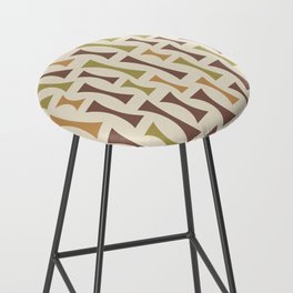 Retro Mid Century Modern Abstract Pattern 634 Brown Gold Green and Beige Bar Stool