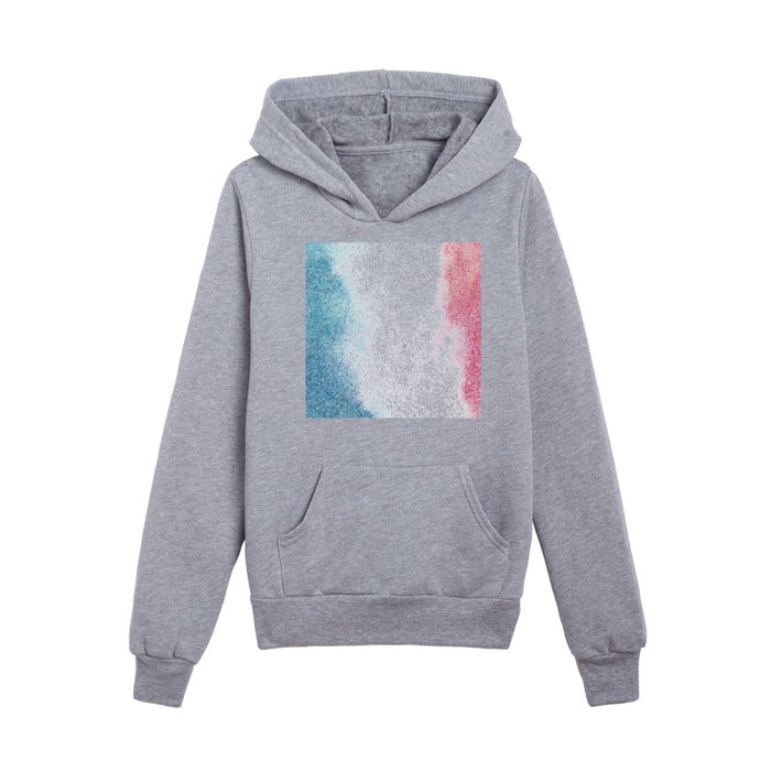 Blue & Pink Glitter Kids Pullover Hoodie